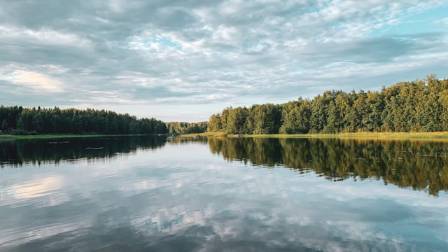 Water Reflecting Sky in a Large Lake